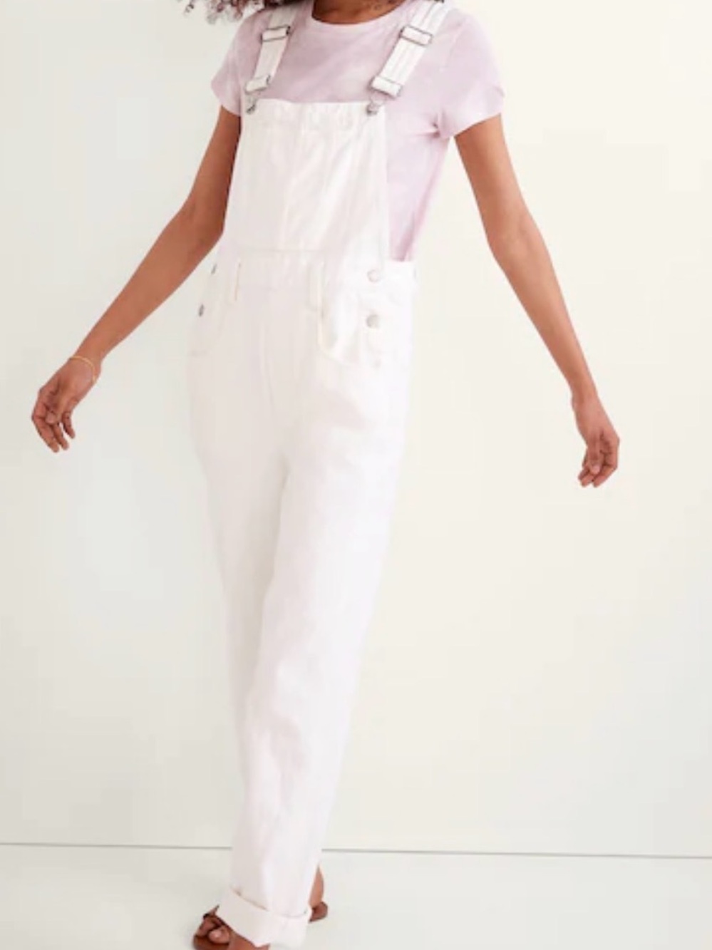 Madewell-Straight-Leg Overalls in Tile White